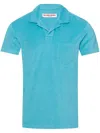 Orlebar Brown Mens Crystal Sea Terry Patch-pocket Cotton-towelling Polo Shirt In Blue
