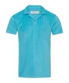 Orlebar Brown Mens Crystal Sea Terry Patch-pocket Cotton-towelling Polo Shirt In Green