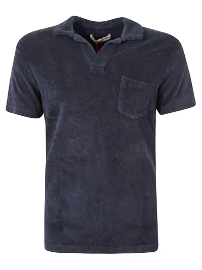 Orlebar Brown Terry Polo Shirt In Navy