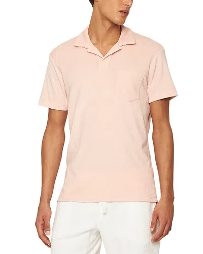 Orlebar Brown Terry Polo Shirt In Pink Sand