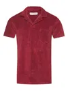 Orlebar Brown Terry Polo Shirt In Red