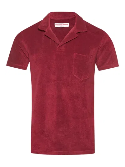 Orlebar Brown Terry Polo Shirt In Red