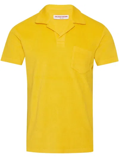 Orlebar Brown Terry Polo Shirt In Yellow