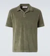 Orlebar Brown Terry Resort Cotton Terry Polo Shirt In Green