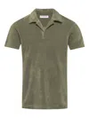 Orlebar Brown Terry Resort Cotton Terry Polo Shirt In Green