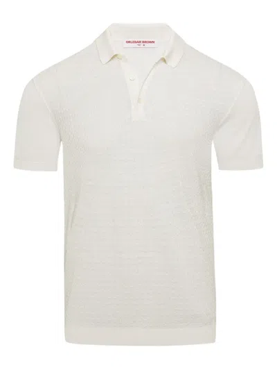 Orlebar Brown Textured Short-sleeve Polo Shirt In Neutral