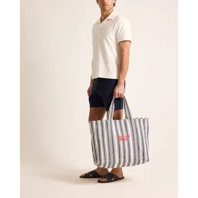 Orlebar Brown The Beach Bound Bag Canvas Stripe Beach Bag In Multi