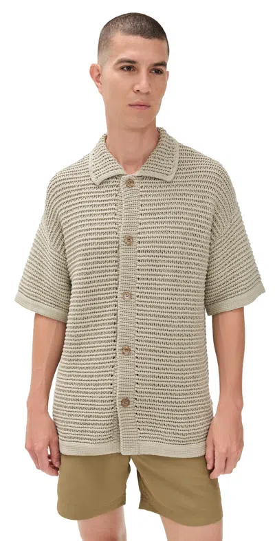 Orlebar Brown Thomas Shirt Light Herbal Green In Neutral
