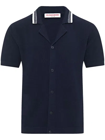 Orlebar Brown Tiernan Bouclé Shirt In Blue