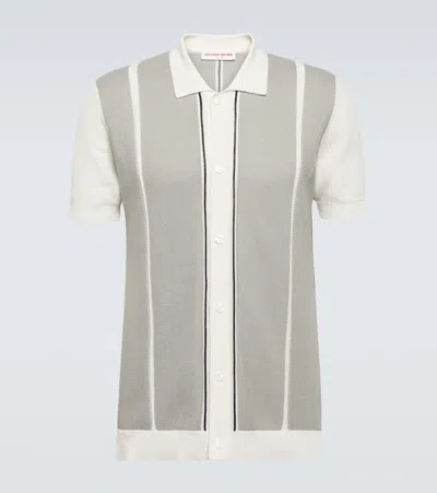 Orlebar Brown Tiernan Ripley Knitted Cotton Shirt In Grey