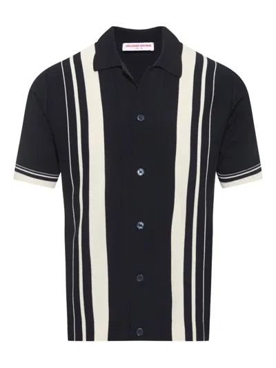 Orlebar Brown Tiernan Striped Shirt In Black