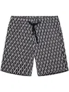 Orlebar Brown Printed Cotton-blend Terry Shorts In Black