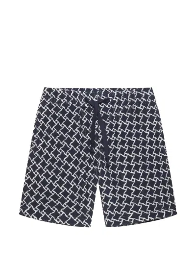 Orlebar Brown Trevone Geo-tile Shorts In Blue