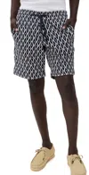 Orlebar Brown Printed Cotton-blend Terry Shorts In Night Iris