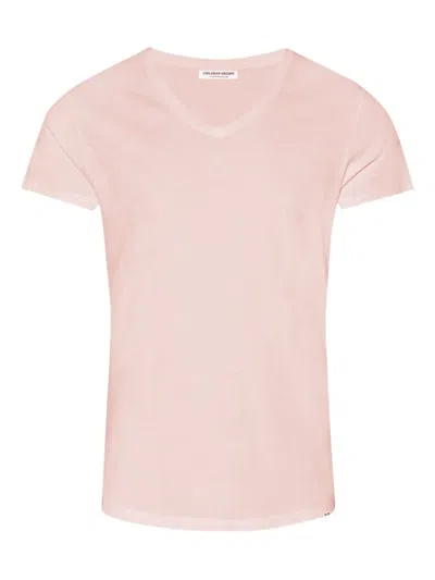 Orlebar Brown V-neck T-shirt In Pink