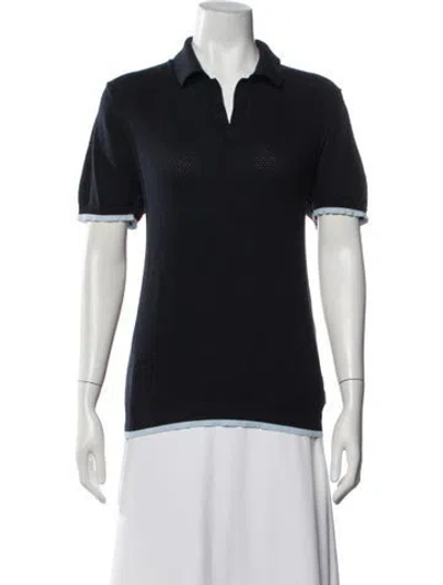 Pre-owned Orlebar Brown V-neck Short Sleeve Polo In Black
