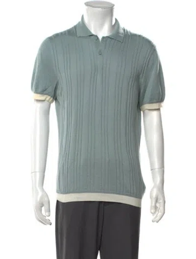 Pre-owned Orlebar Brown V-neck Short Sleeve Polo Sweater In Green