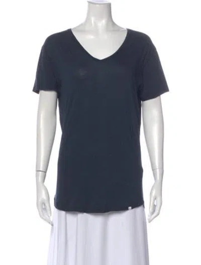 Pre-owned Orlebar Brown V-neck Short Sleeve T-shirt In Blue