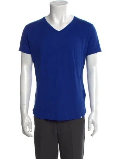 Pre-owned Orlebar Brown V-neck Short Sleeve T-shirt In Blue