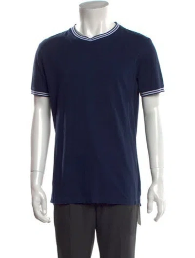 Pre-owned Orlebar Brown V-neck Short Sleeve T-shirt In Blue