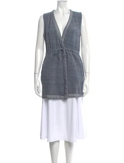 Pre-owned Orlebar Brown V-neck Sleeveless Top In Blue