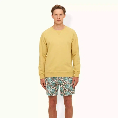 Orlebar Brown Watkins Garment Washed Cotton Sweatshirt In Yellow