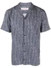 Orlebar Brown Wave-print Short-sleeve Shirt In Blue