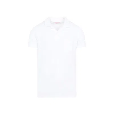 Orlebar Brown Terry Towelling Resort Polo Shirt In White