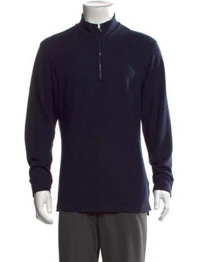 Pre-owned Orlebar Brown Wool Mock Neck Pullover In Blue