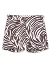 Orlebar Brown 007 Bulldog Straight-leg Zebra-print Recycled Swim Shorts In Neutrals
