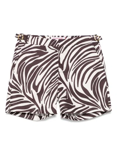 Orlebar Brown 007 Bulldog Straight-leg Zebra-print Recycled Swim Shorts In Animal Print
