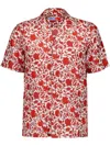 Orlebar Brown La Doublej Camp-collar Floral-print Silk-satin Shirt In Red