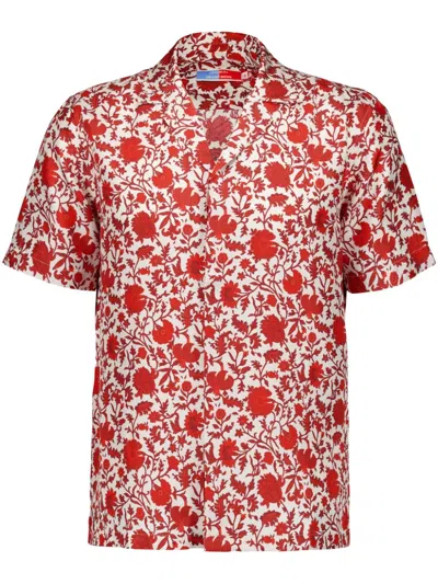 Orlebar Brown La Doublej Camp-collar Floral-print Silk-satin Shirt In Multi