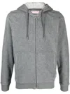 Orlebar Brown Zip-up Drawstring Hoodie In Grey