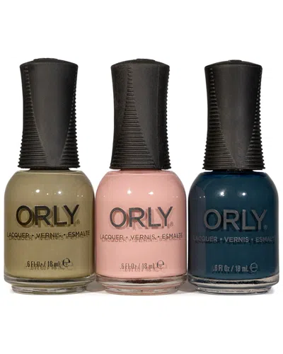 Orly 3pc Nail Polish Set: Olive You Kelly, Rose All Day, Midnight Oasis In White