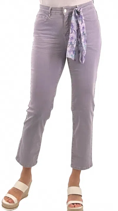 Orly Belted Pant In Purple In Gray