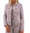 Orly Jacket With Jeweled Buttons In Lavender In Purple