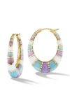 ORLY MARCEL ORLY MARCEL CHUNKY INLAY HOOP EARRINGS