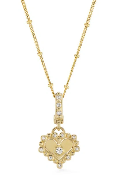 Orly Marcel Diamond Heart Pendant Necklace In Yellow Gold