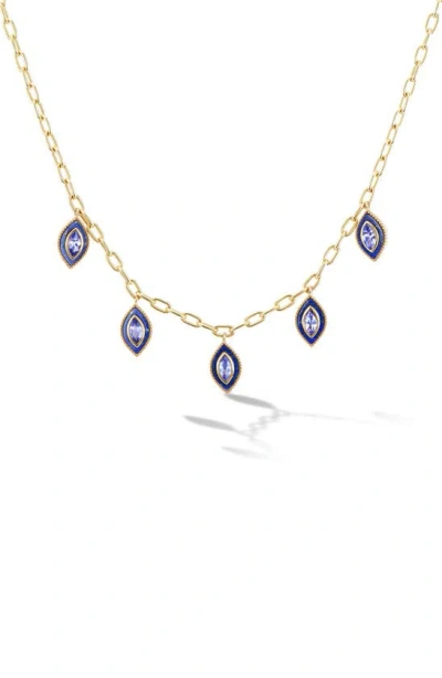 Orly Marcel Marquise Eye Charm Necklace In Blue