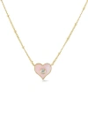 ORLY MARCEL ORLY MARCEL MINI PINK OPAL & DIAMOND HEART PENDANT NECKLACE
