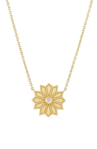 Orly Marcel Mini Sacred Flower Diamond Pendant Necklace In Gold