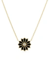 Orly Marcel Mini Sacred Flower Pendant Necklace In Black