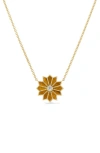 Orly Marcel Mini Sacred Flower Pendant Necklace In Brown