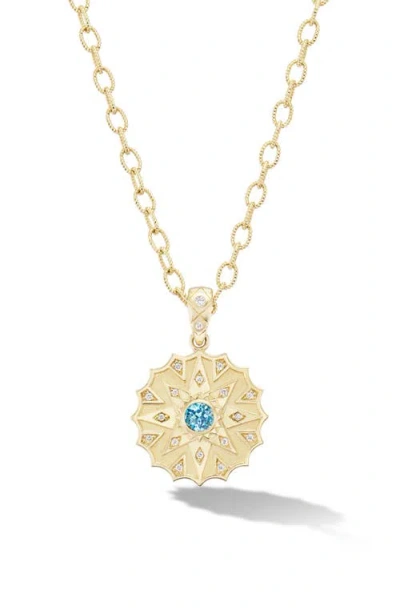 Orly Marcel Star Medallion Pendant Necklace In Blue