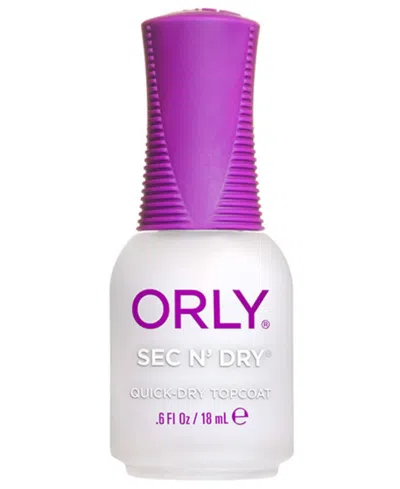 Orly Sec N' Dry Quick Nail Topcoat, 0.6 Oz. In Transparent