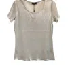 Orly Women's Scoop Neck Short Sleeve Top In Silver Shimmer In Multi