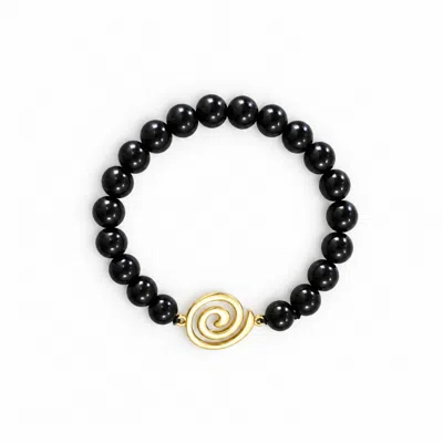 Ormiro Women's Black Vortex Shungite Emf Protection Bracelet