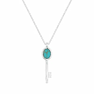 Ormiro Women's Blue Shambhala Key Turquoise Necklace