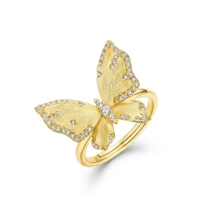 Ormiro Women's Butterfly Reverie Gold Vermeil Ring